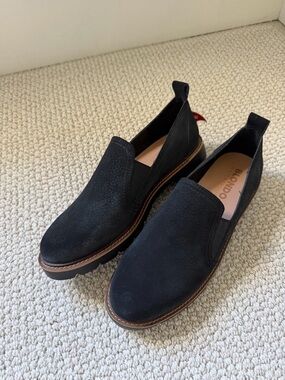 Women’s Blondo Waterproof Black Suede Slip-On Loafers-NEW, never worn.